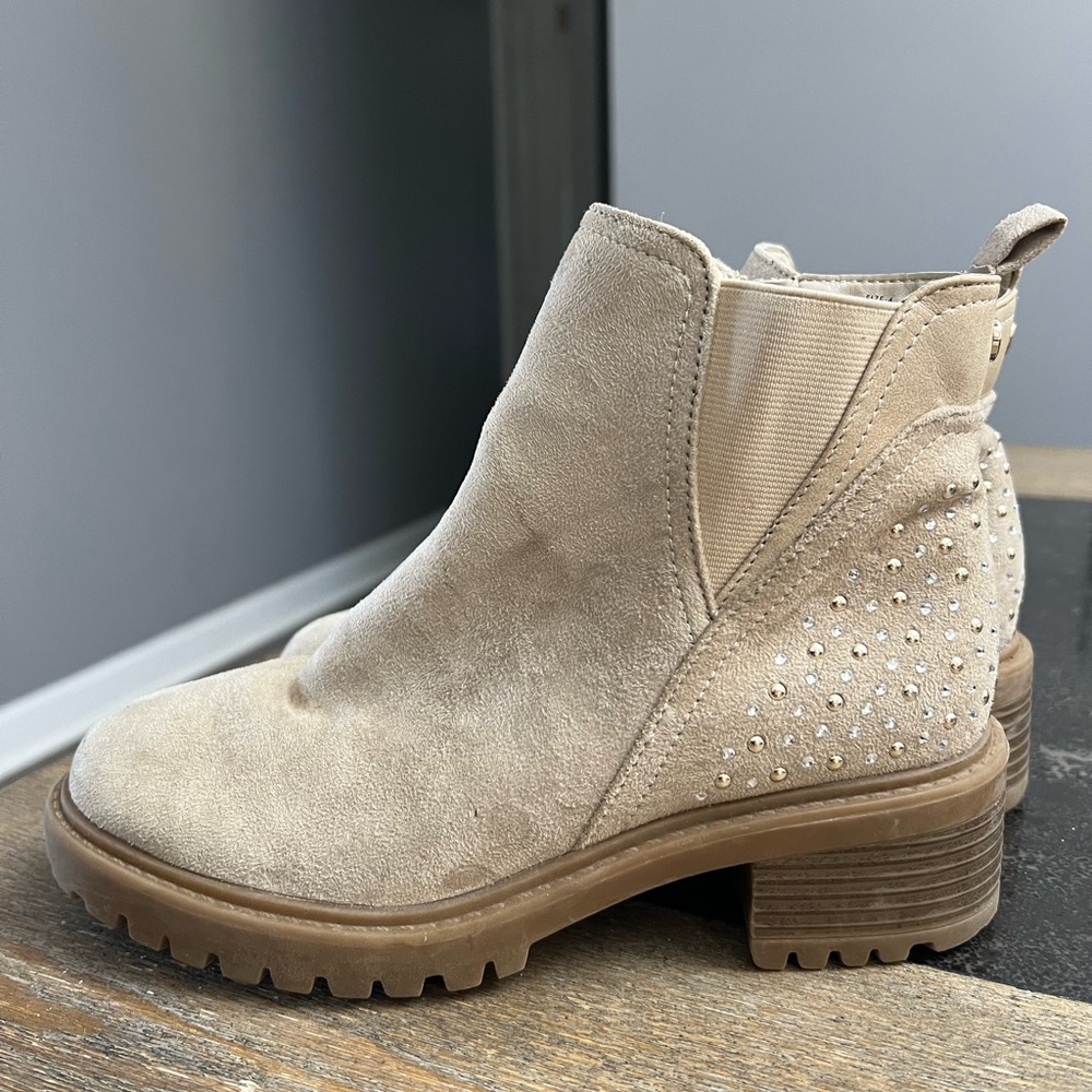 Vince Camuto Beige Suede Ankle Booties